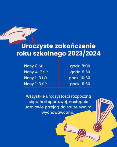 Fioletowy Pomarańczowy Zabawny i Uroczysty Szkoła Plakat – uroczystość wręczenia dyplomów (3)